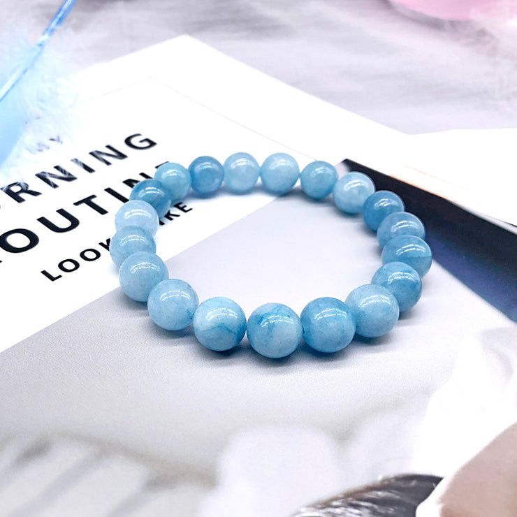 Soothing Bracelet - Natural Aquamarine bracelet - Bring Positive Energy - Peace - Youthfulness Bracelet - New Launch